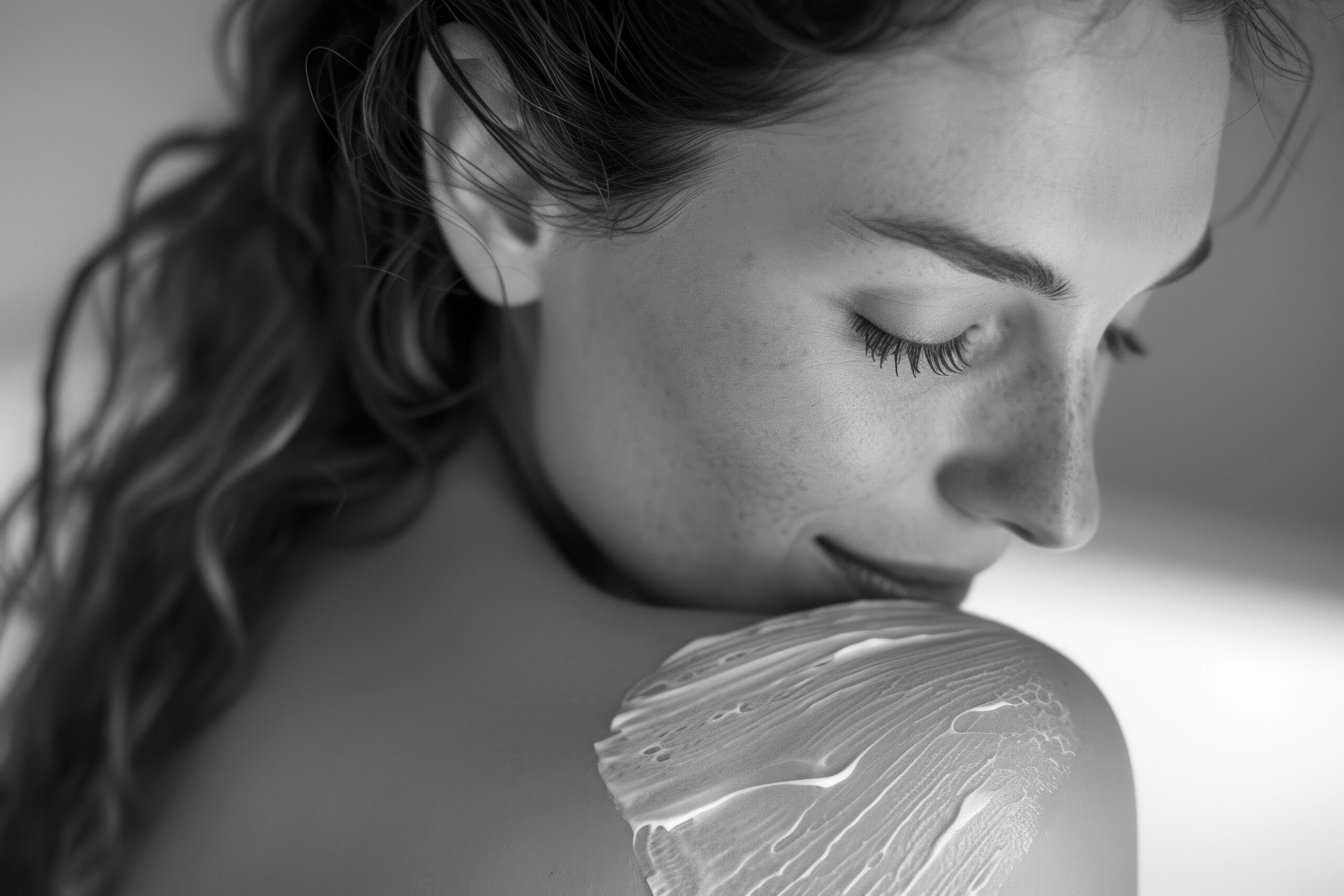 Woman with smooth, radiant skin after professional body peels treatment